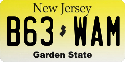 NJ license plate B63WAM