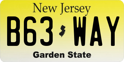 NJ license plate B63WAY