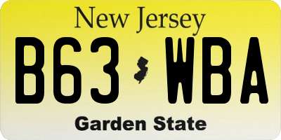 NJ license plate B63WBA