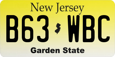 NJ license plate B63WBC