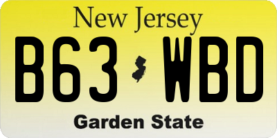 NJ license plate B63WBD