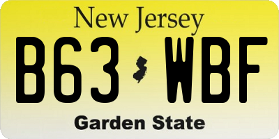 NJ license plate B63WBF