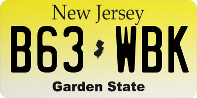 NJ license plate B63WBK