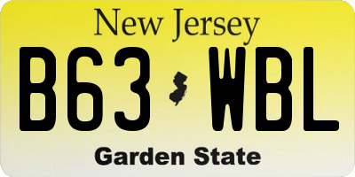 NJ license plate B63WBL