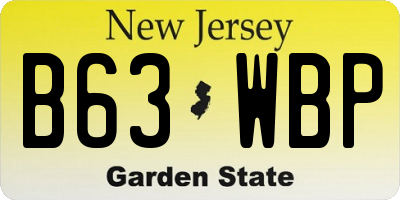 NJ license plate B63WBP