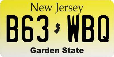 NJ license plate B63WBQ