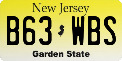 NJ license plate B63WBS