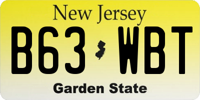 NJ license plate B63WBT