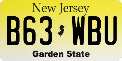 NJ license plate B63WBU