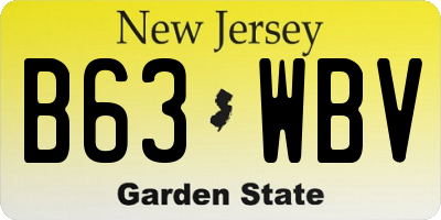 NJ license plate B63WBV