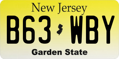 NJ license plate B63WBY