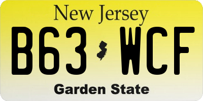 NJ license plate B63WCF
