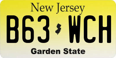 NJ license plate B63WCH