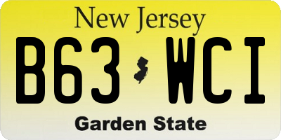 NJ license plate B63WCI