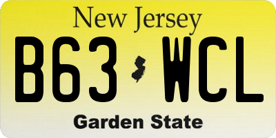 NJ license plate B63WCL