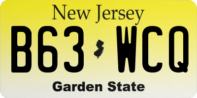 NJ license plate B63WCQ