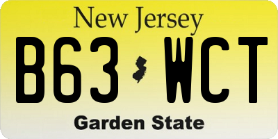 NJ license plate B63WCT