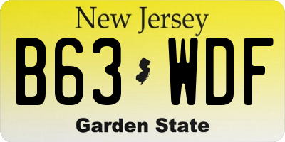 NJ license plate B63WDF