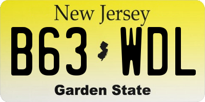 NJ license plate B63WDL