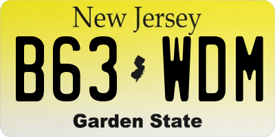 NJ license plate B63WDM