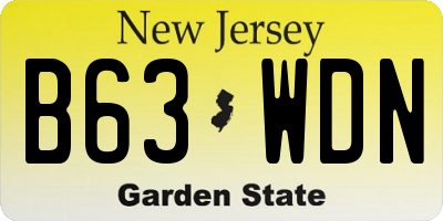 NJ license plate B63WDN