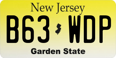 NJ license plate B63WDP
