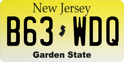 NJ license plate B63WDQ