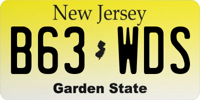 NJ license plate B63WDS