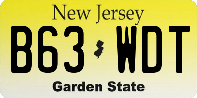 NJ license plate B63WDT