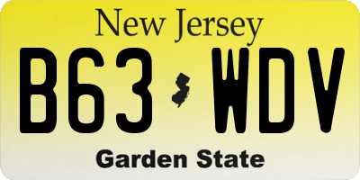 NJ license plate B63WDV