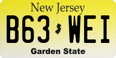 NJ license plate B63WEI