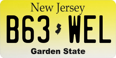 NJ license plate B63WEL