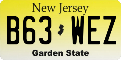NJ license plate B63WEZ