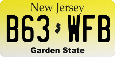 NJ license plate B63WFB