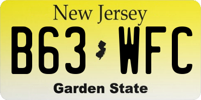NJ license plate B63WFC
