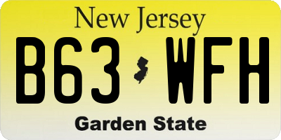 NJ license plate B63WFH