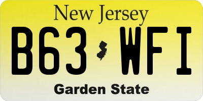NJ license plate B63WFI