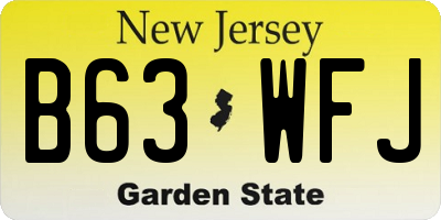 NJ license plate B63WFJ