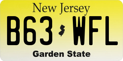 NJ license plate B63WFL