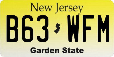 NJ license plate B63WFM
