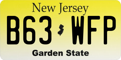 NJ license plate B63WFP