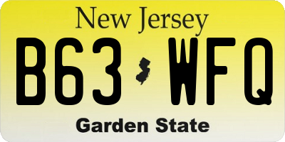 NJ license plate B63WFQ
