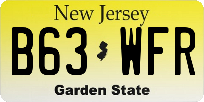 NJ license plate B63WFR