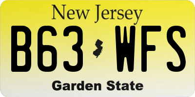 NJ license plate B63WFS