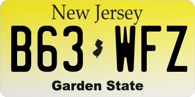 NJ license plate B63WFZ
