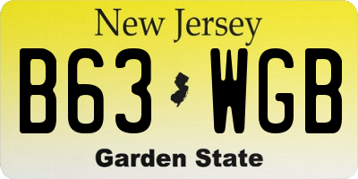 NJ license plate B63WGB