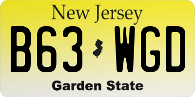 NJ license plate B63WGD