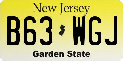 NJ license plate B63WGJ