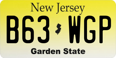 NJ license plate B63WGP
