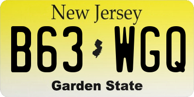 NJ license plate B63WGQ